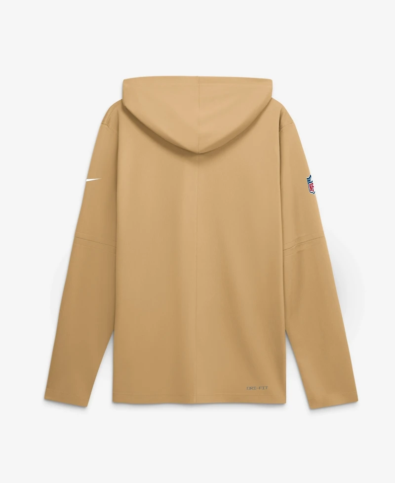 Nike Men's Gold San Francisco 49ers Sideline Lightweight Long Sleeve Hooded Dri-fit T-Shirt