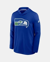 Nike Men's Royal Seattle Seahawks Sideline Dri-fit Long Sleeve Hooded T-Shirt