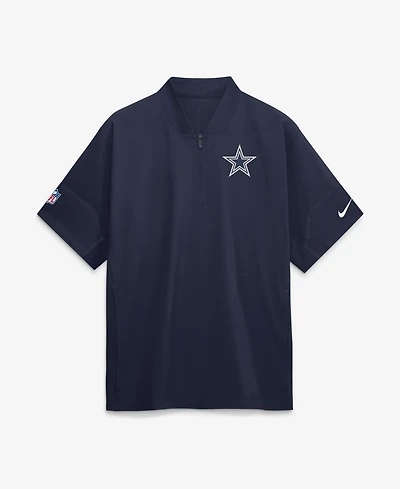 Nike Men's Navy Dallas Cowboys Sideline Short Sleeve Quarter-Zip Coaches Jacket