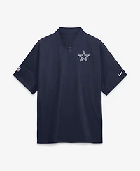 Nike Men's Navy Dallas Cowboys Sideline Short Sleeve Quarter-Zip Coaches Jacket