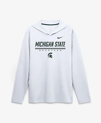 Nike Men's White Michigan State Spartans 2026 Sideline Lightweight Long Sleeve Hooded Dri-fit T-Shirt