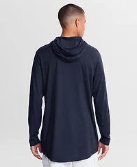 Jordan Men's Navy Michigan Wolverines Primetime Arch Tri-Blend Dri-fit Long Sleeve Hooded T-Shirt