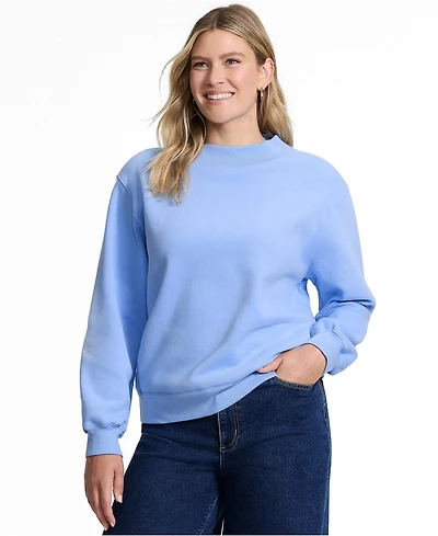 Lands' End Women's Long Sleeve Serious Sweats Mock Neck Sweatshirt
