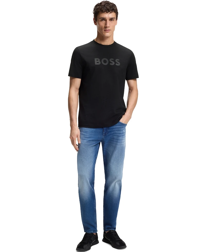 Boss by Hugo Men's Cotton-Jersey Logo Artwork Regular-Fit T-Shirt