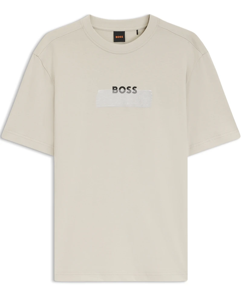 Boss by Hugo Men's Cotton-Jersey Logo Artwork Regular-Fit T-Shirt