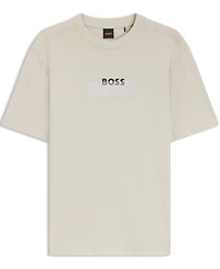 Boss by Hugo Men's Cotton-Jersey Logo Artwork Regular-Fit T-Shirt