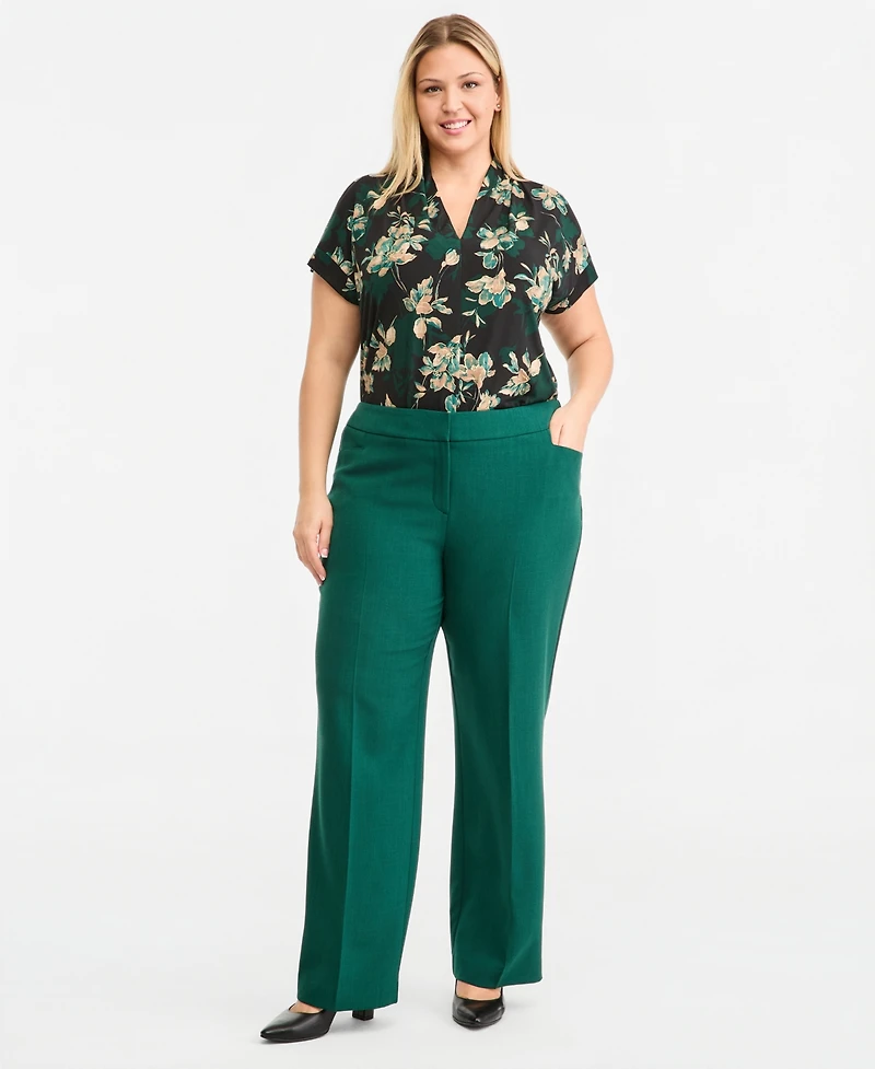 Kasper Plus Fly-Front L-Pocket Slim Trousers