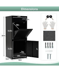 Gouun Galvanized Steel Package Delivery Box with Anti-Theft Lock