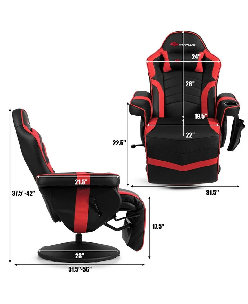 Gouun Ergonomic High-Back Massage Gaming Chair with Footrest and Pillow