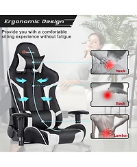 Gouun Reclining Swivel Massage Gaming Chair with Lumbar Support
