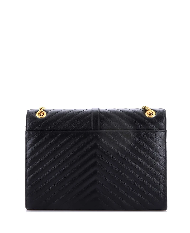 Pre-Owned Saint Laurent Large Classic Monogram Envelope Satchel Matelasse Chevron Leather