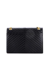 Pre-Owned Saint Laurent Large Classic Monogram Envelope Satchel Matelasse Chevron Leather