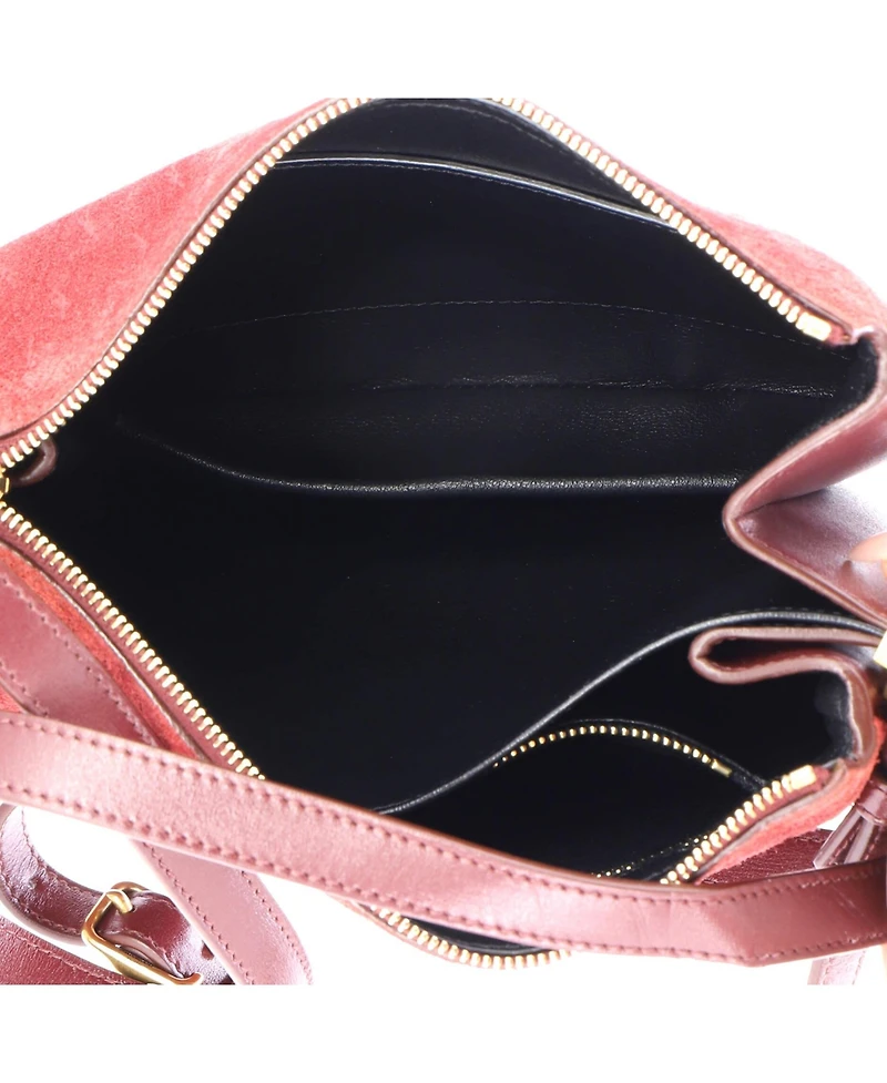 Pre-Owned Saint Laurent Small Zip Crossbody Bag Monogram All Over Suede