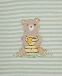 Little Me Baby Boys' Honey Bear Top and Footed Pants Hat, 3-Piece Set