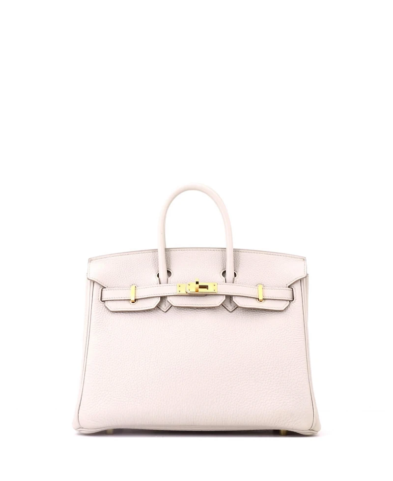 Pre-Owned HERMES Birkin 25 Handbag Light Togo with Gold Hardware
