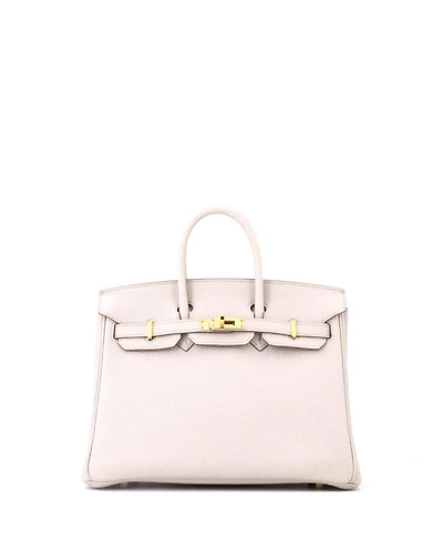 Pre-Owned HERMES Birkin 25 Handbag Light Togo with Gold Hardware
