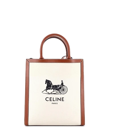Pre-Owned Celine Small Sulky Vertical Cabas Tote Canvas with Leather