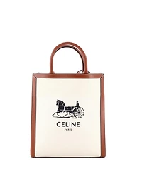 Pre-Owned Celine Small Sulky Vertical Cabas Tote Canvas with Leather