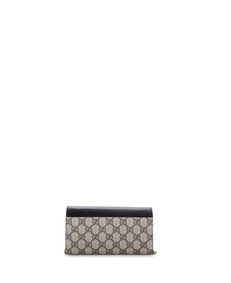 Pre-Owned Gucci Gg Marmont Continental Chain Wallet Gg Coated Canvas and Leather