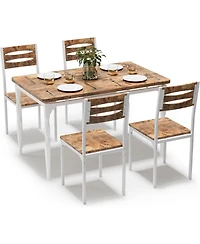 gaomon 5-Piece Industrial Dining Set, Kitchen Table and 4 Chairs for Apartment and Home