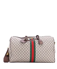 Pre-Owned Gucci Large Ophidia Carry On Duffle Bag Gg Coated Canvas