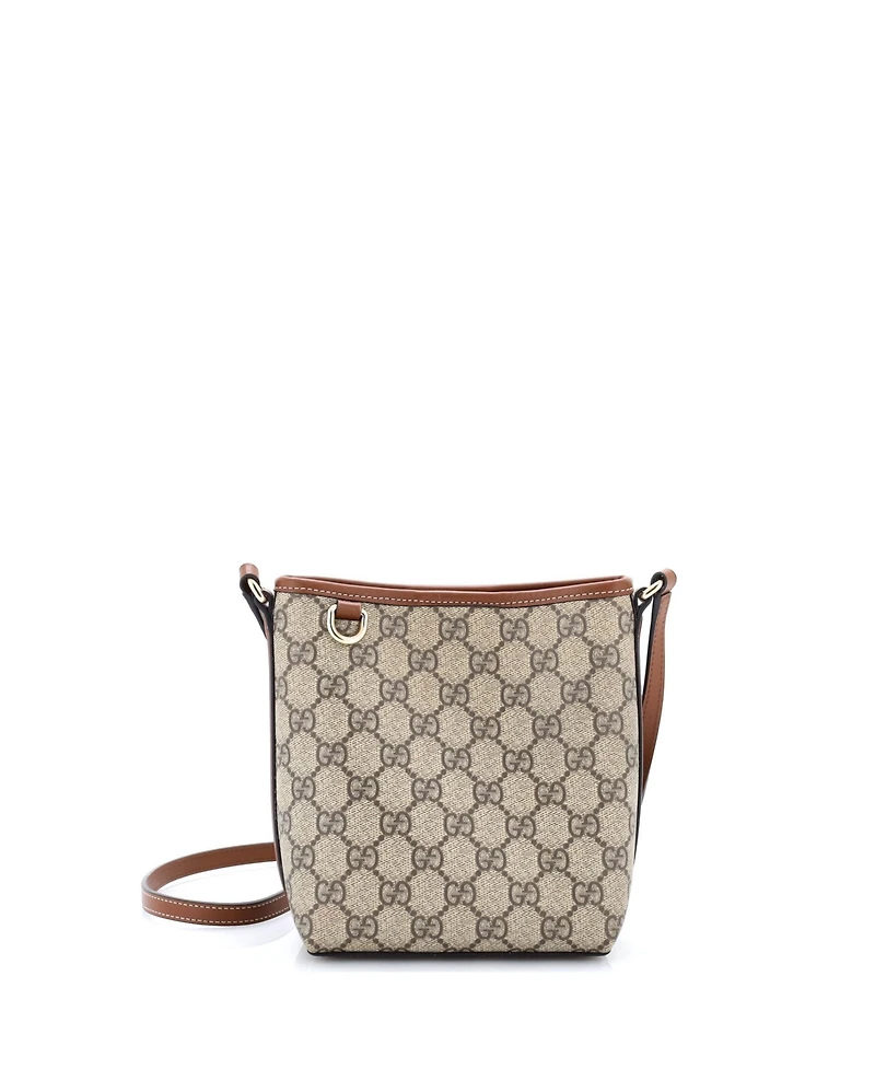 Pre-Owned Gucci Nano Gg Emblem Bucket Bag Gg Coated Canvas