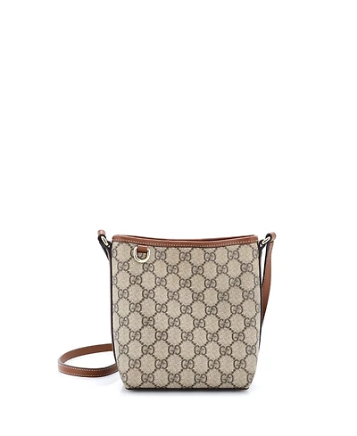 Pre-Owned Gucci Nano Gg Emblem Bucket Bag Gg Coated Canvas
