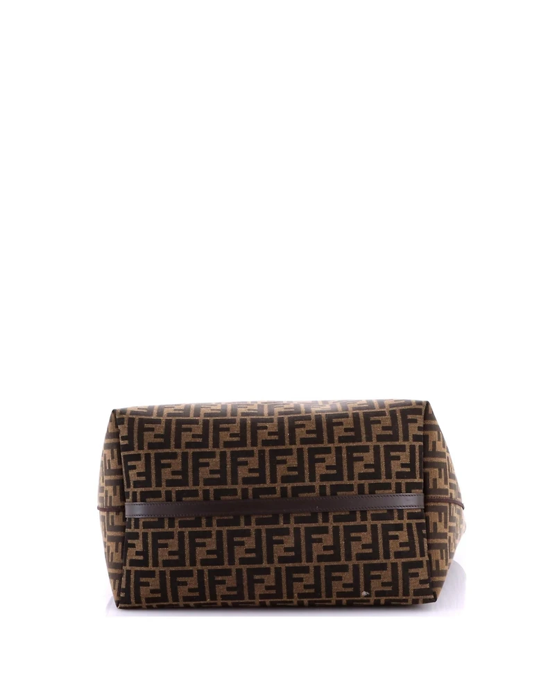 Pre-Owned Fendi Medium Reversible Roll Tote Pequin and Zucca Canvas