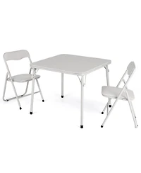 homfan Kids Folding Table and Chair Set, 23.8 Inch Upholstered Childrens Activity Table with Metal Frame for Playroom