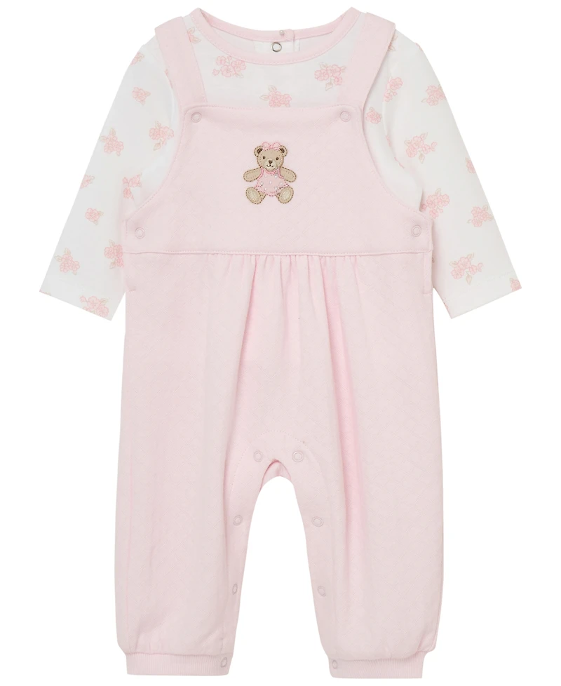 Little Me Baby Girls' Long-Sleeve T-Shirt and Romper, 2-Piece Set