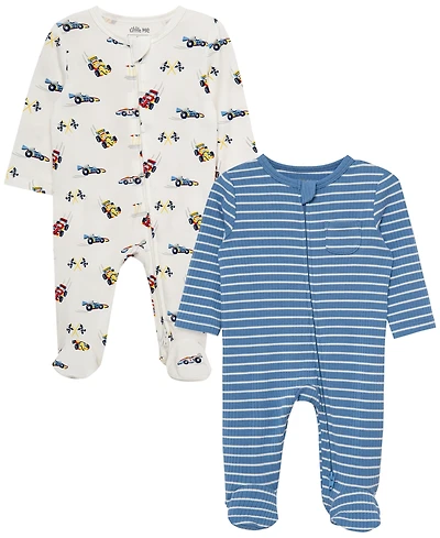Little Me Baby Boys' Long-Sleeve Coverall, 2-Pack