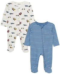 Little Me Baby Boys' Long-Sleeve Coverall, 2-Pack