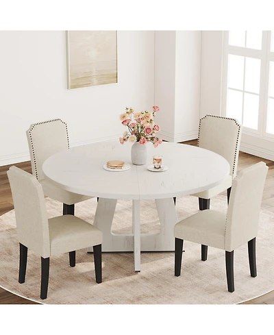 gaomon 47 in Round Large Dining Table Set for 4 to 6