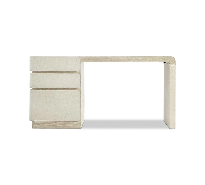 Bernhardt Arcadia 60" Oak & Raffia Wire-Brushed Clay Desk