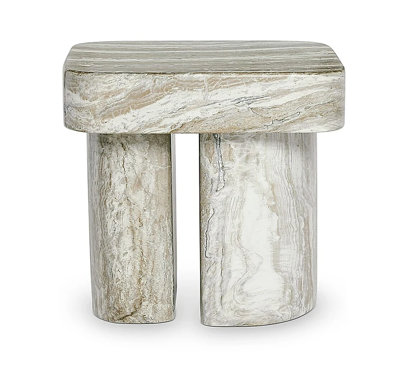 Bernhardt Arcadia 2-Piece Faux Stone Cocktail and Stone Side Table Set
