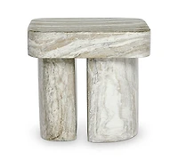 Bernhardt Arcadia 2-Piece Faux Stone Cocktail and Stone Side Table Set