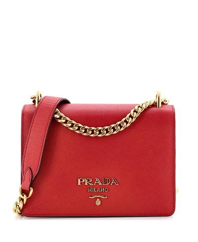 Pre-Owned Prada Small Chain Flap Bag Saffiano Leather