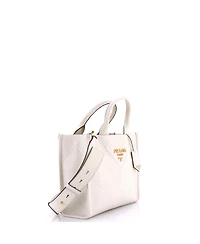 Pre-Owned Prada Small Symbole Shopper Tote Embossed Leather