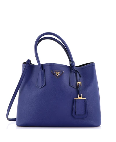 Pre-Owned Prada Medium Cuir Double Tote Saffiano Leather
