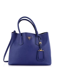 Pre-Owned Prada Medium Cuir Double Tote Saffiano Leather