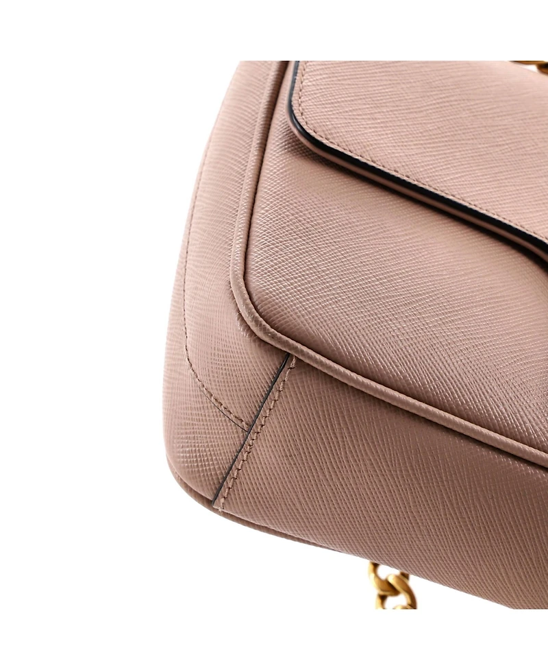 Pre-Owned Prada Small Pattina Flap Shoulder Bag Saffiano Leather