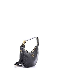 Pre-Owned Prada Small Arque Half Moon Hobo Vernice Naplak
