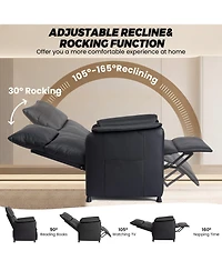 homfan Pu Leather Electric Recliner Sleeper Chair with Massage & Heat, Adjustable Sofa Bed with Remote for Living Room, Office & Home Theater