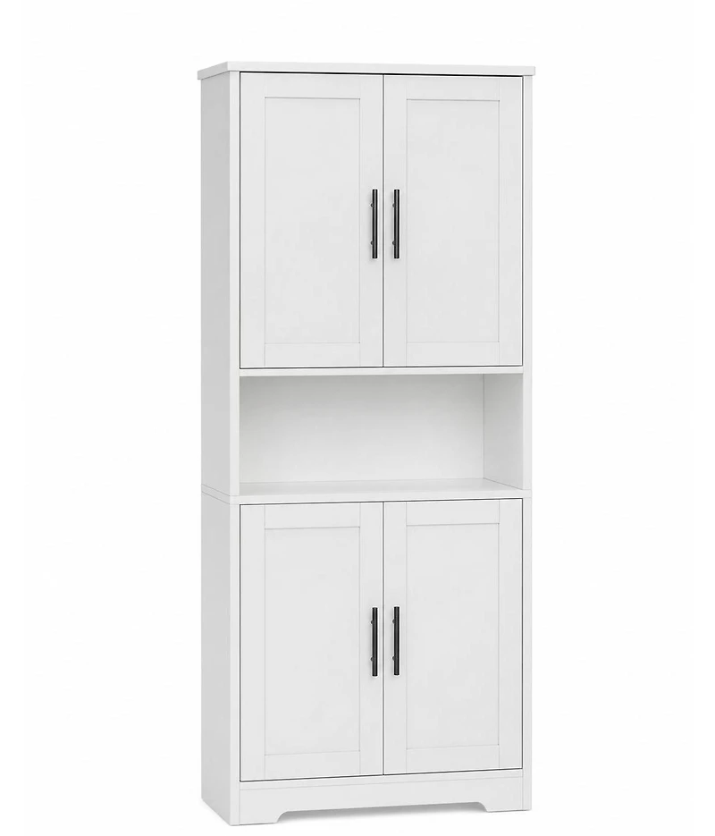 homfan 70" Tall Kitchen Pantry Cabinet with Doors and Adjustable Shelves Freestanding Storage Cupboard for Living Room Dining Room Bathroom
