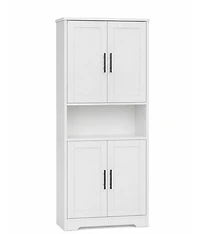 homfan 70" Tall Kitchen Pantry Cabinet with Doors and Adjustable Shelves Freestanding Storage Cupboard for Living Room Dining Room Bathroom