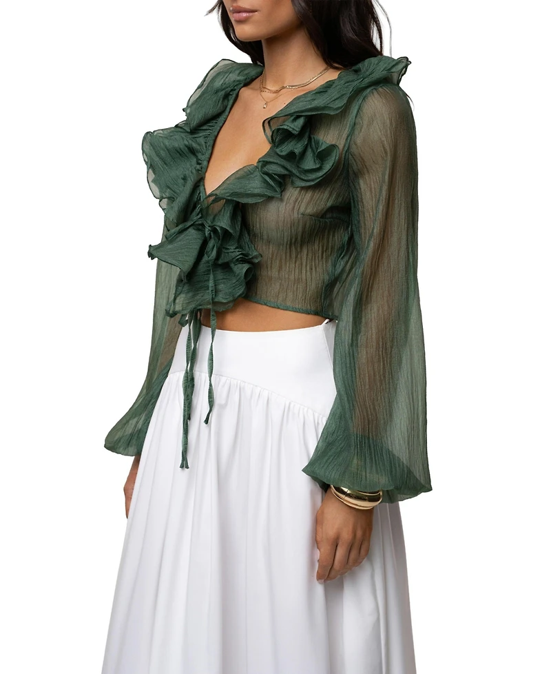 Jluxlabel Women's Delilah Ruffled Top