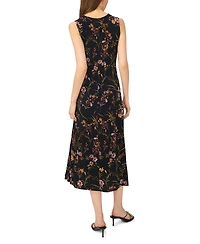 Msk Women's V Neck Twist Front Maxi Dress