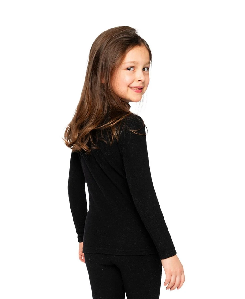 Deux par Big Girls 6-14 Brushed Rib Mock Neck Top