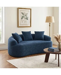 Sailvan Curved Loveseat No-Assembly Chenille Sofa for Small Spaces