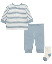 Little Me Baby Boys' Puppies Long-Sleeve Top, Joggers and Socks, 3-Piece Set